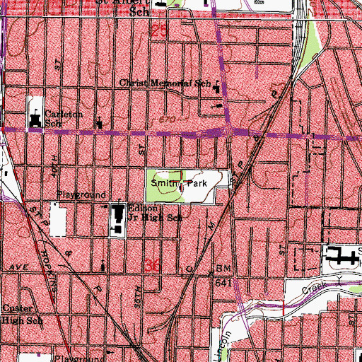 Topographic Map of Smith Park, WI