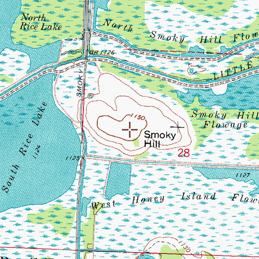 Topographic Map of Smoky Hill, WI