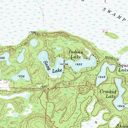 Topographic Map of Snag Lake, WI