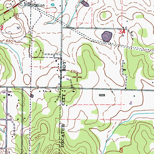 Topographic Map of Cedar Ridge Golf Course, AL