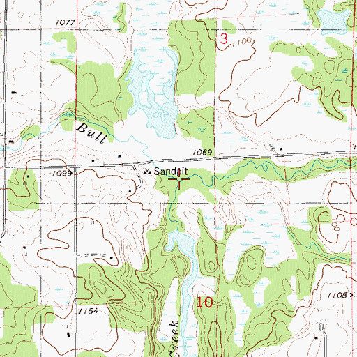 Topographic Map of Snake Creek, WI