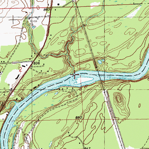 Topographic Map of Snow Creek, WI