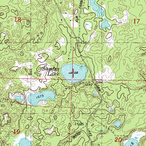 Topographic Map of Snyder Lake, WI