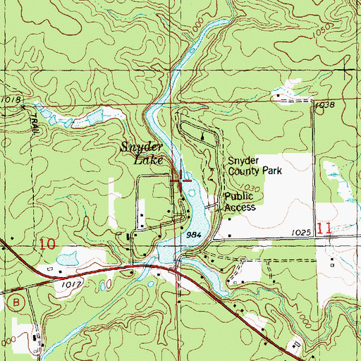 Topographic Map of Snyder Lake, WI