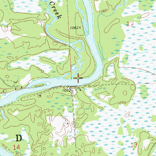 Topographic Map of Soft Maple Creek, WI
