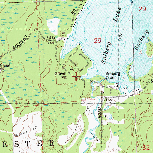 Topographic Map of Solberg Dam, WI