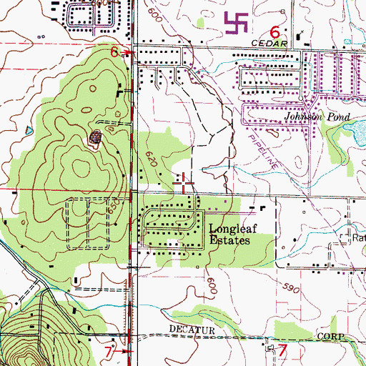 Topographic Map of Frances Nungester Elementary School, AL