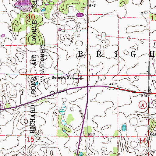 Topographic Map of Brighton Elementary School, WI