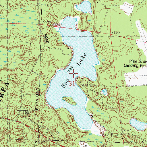 Topographic Map of Soo Lake, WI