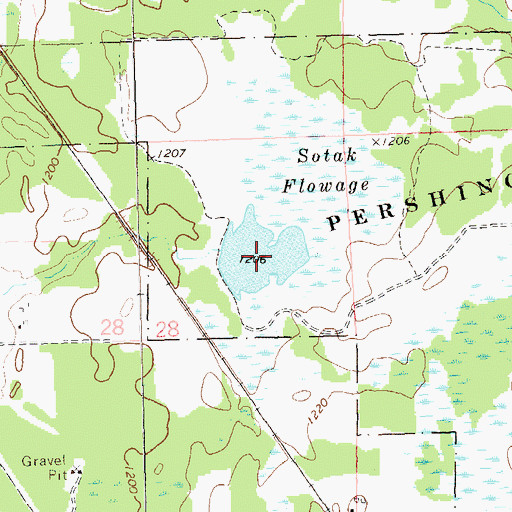 Topographic Map of Sotak Flowage, WI