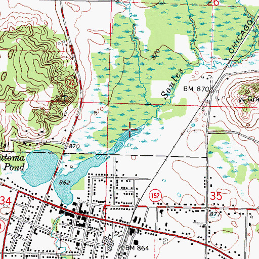 Topographic Map of Soules Creek, WI
