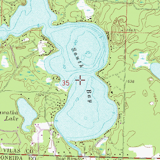 Topographic Map of South Bay, WI