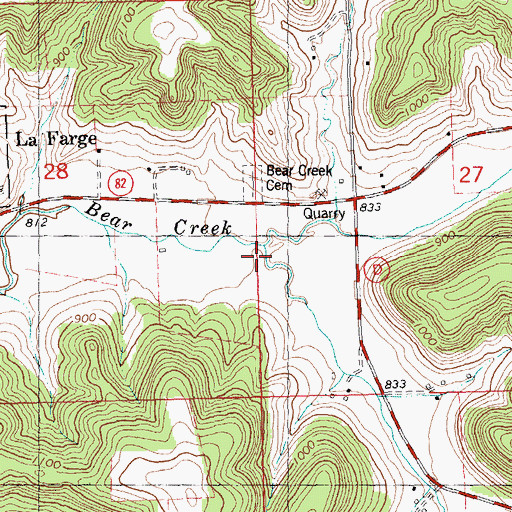 Topographic Map of South Bear Creek, WI