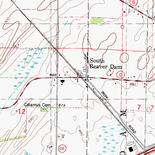 Topographic Map of South Beaver Dam, WI
