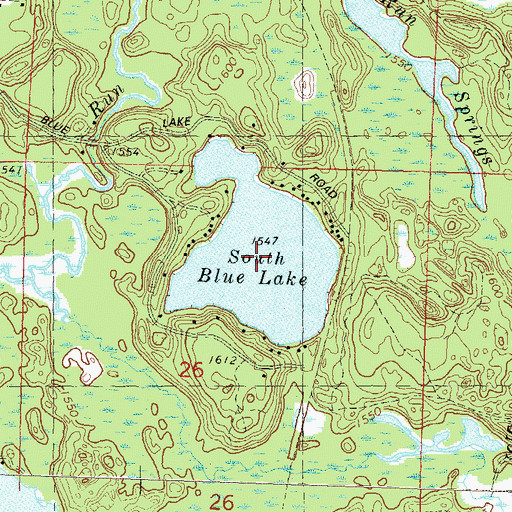 Topographic Map of South Blue Lake, WI