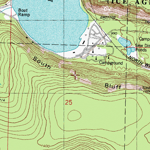 Topographic Map of South Bluff, WI