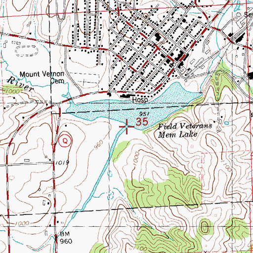 Topographic Map of South Branch Creek, WI