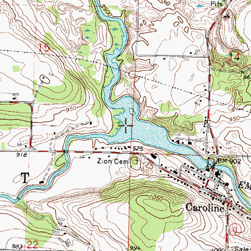 Topographic Map of South Branch Embarrass River, WI