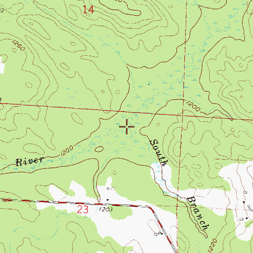 Topographic Map of South Branch Little Popple River, WI