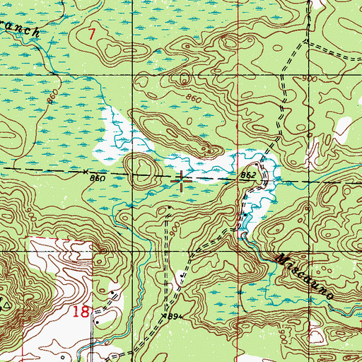 Topographic Map of South Branch Miscauno Creek, WI