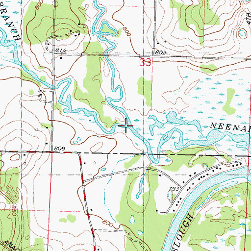 Topographic Map of South Branch Neenah Creek, WI