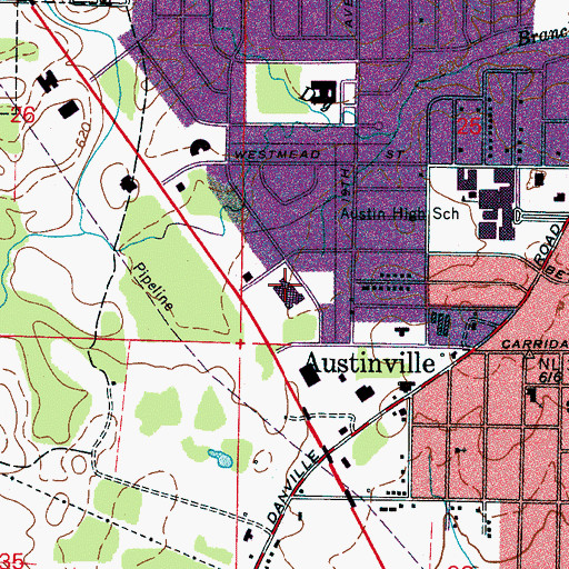 Topographic Map of Parkway Medical Center Hospital, AL