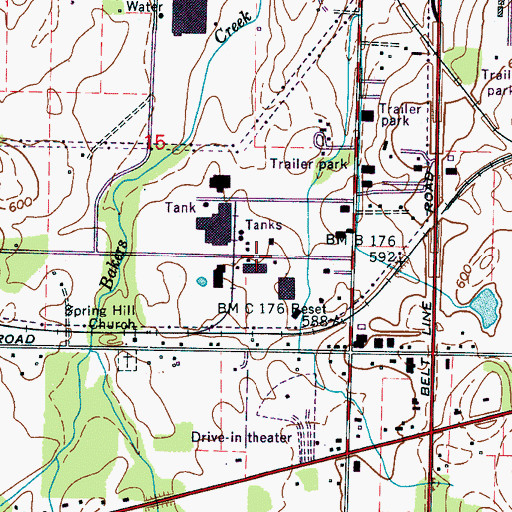 Topographic Map of Ratliff Industrial Park, AL
