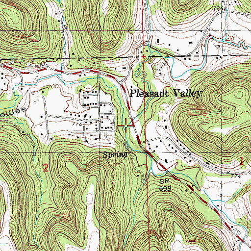 Topographic Map of South Chipmunk Coulee, WI