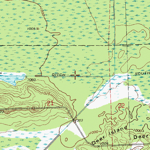 Topographic Map of South Floater Ditch, WI