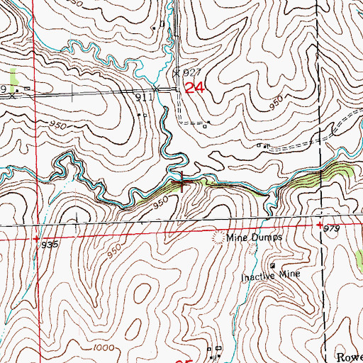 Topographic Map of South Fork Ames Branch, WI