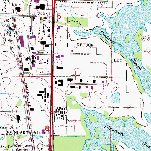 Topographic Map of Southfield Industrial Park, AL