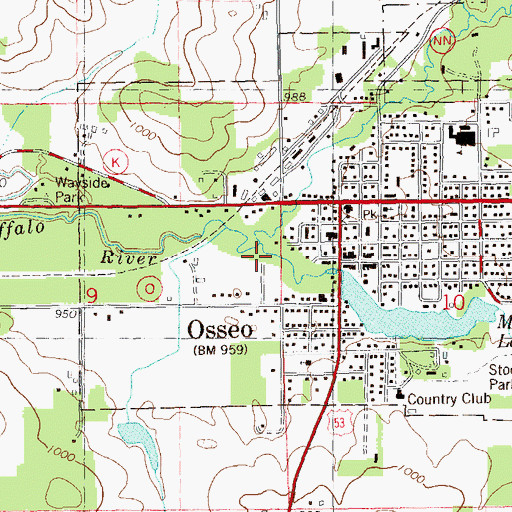 Topographic Map of South Fork Buffalo River, WI