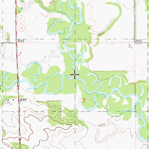 Topographic Map of South Fork Hay River, WI