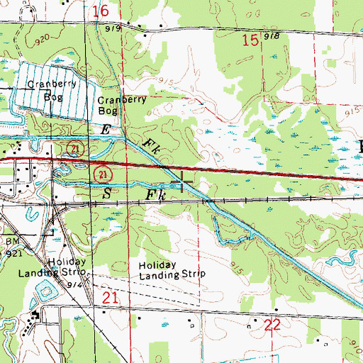 Topographic Map of South Fork Lemonweir River, WI