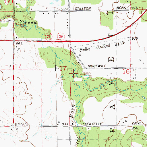 Topographic Map of South Fork Paint Creek, WI