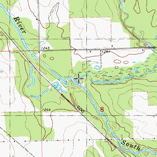 Topographic Map of South Fork Popple River, WI