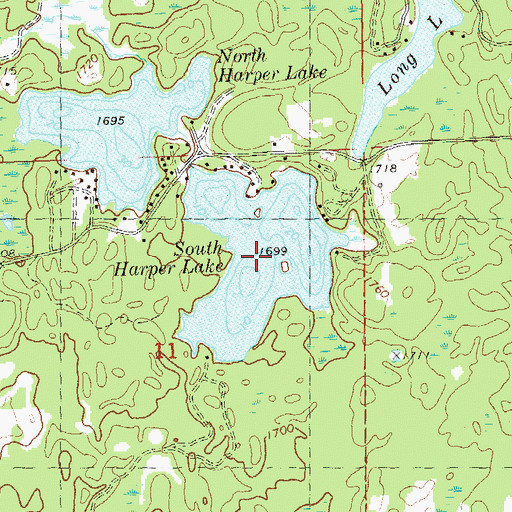 Topographic Map of South Harper Lake, WI