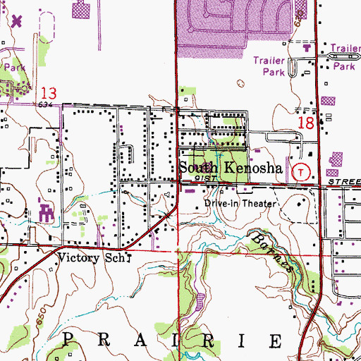 Topographic Map of South Kenosha, WI