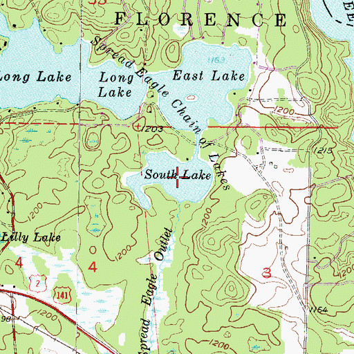 Topographic Map of South Lake, WI