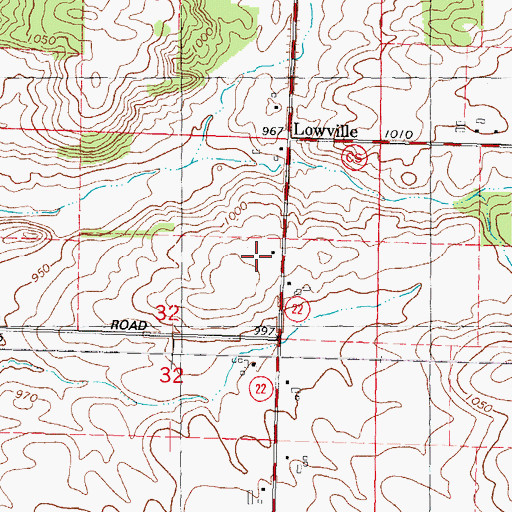 Topographic Map of South Lowville School, WI