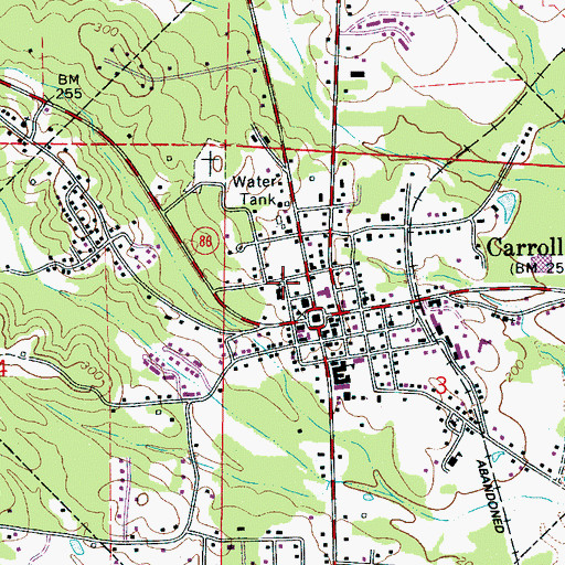 Topographic Map of Carrollton Baptist Church, AL
