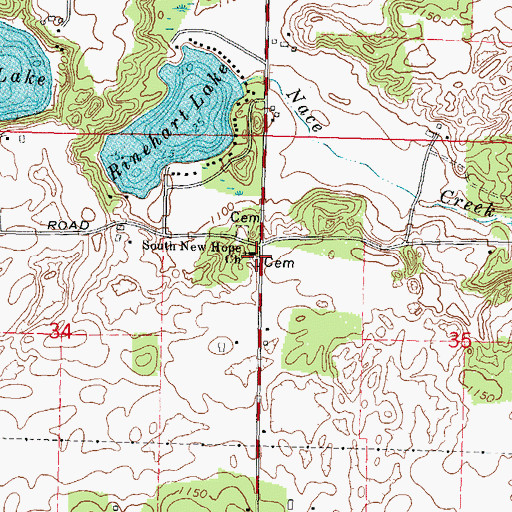 Topographic Map of South New Hope Church, WI