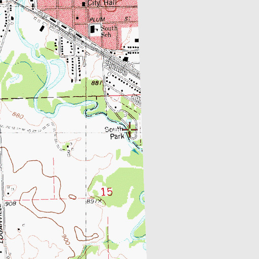 Topographic Map of South Park, WI
