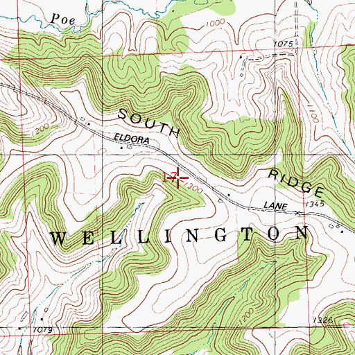 Topographic Map of South Ridge, WI