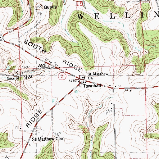 Topographic Map of South Ridge School, WI