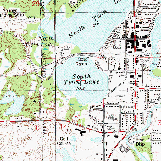 Topographic Map of South Twin Lake, WI