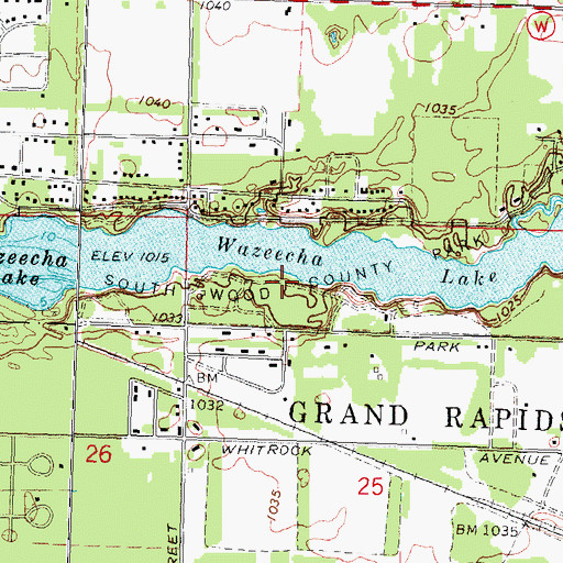 Topographic Map of South Wood County Park, WI