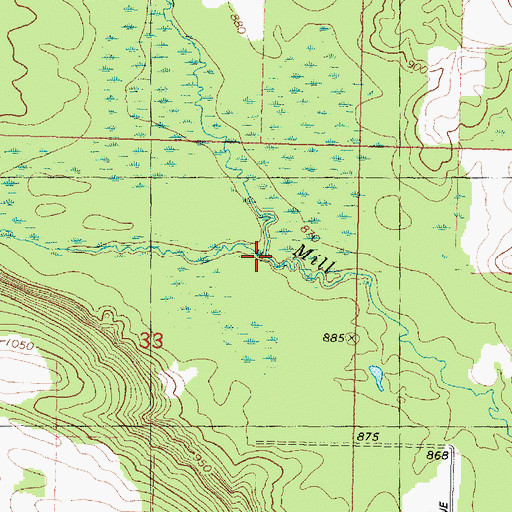 Topographic Map of Spencer Creek, WI