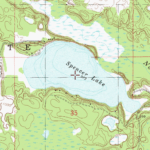 Topographic Map of Spencer Lake, WI