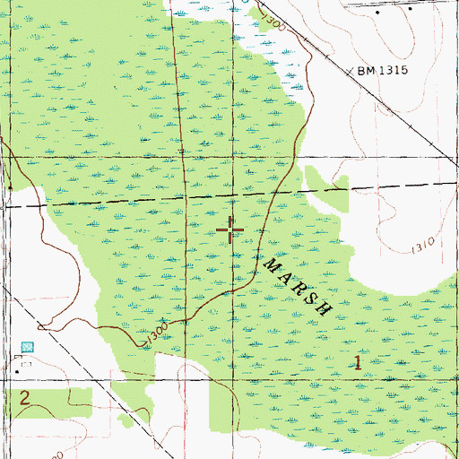 Topographic Map of Spencer Marsh, WI